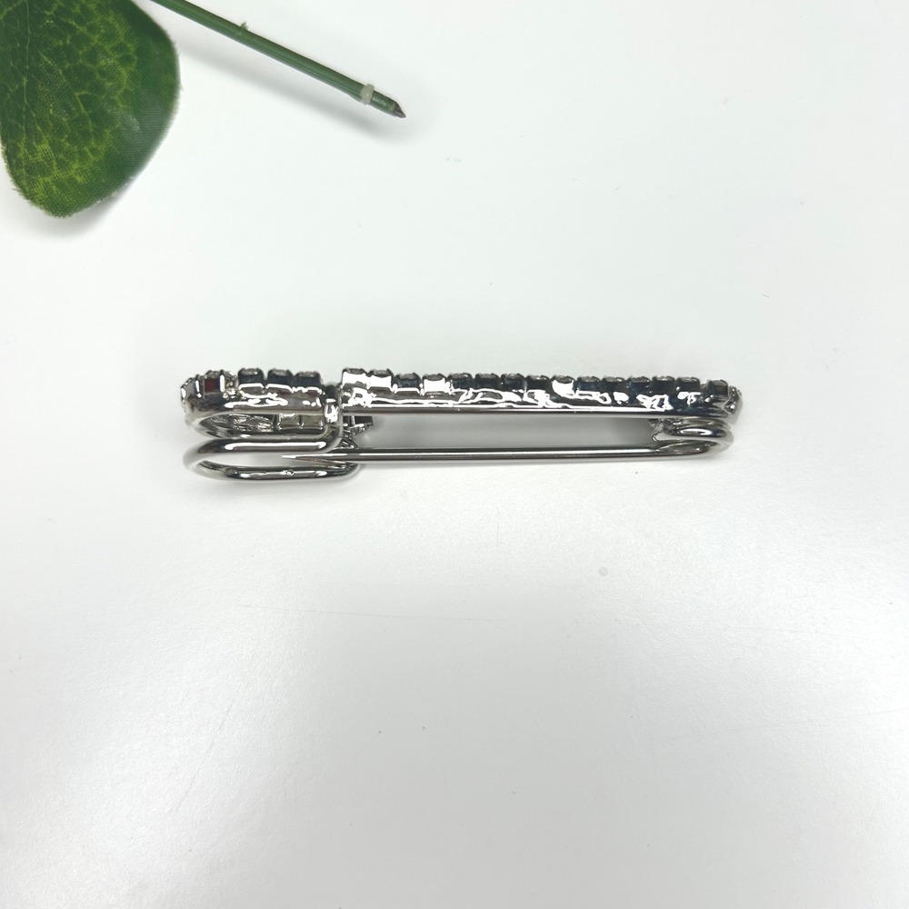Sparkling Rhinestone‎ Safety Pin Brooch Statement Pin Accessory - Picture 4 of 5